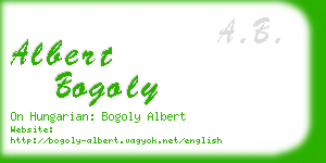 albert bogoly business card